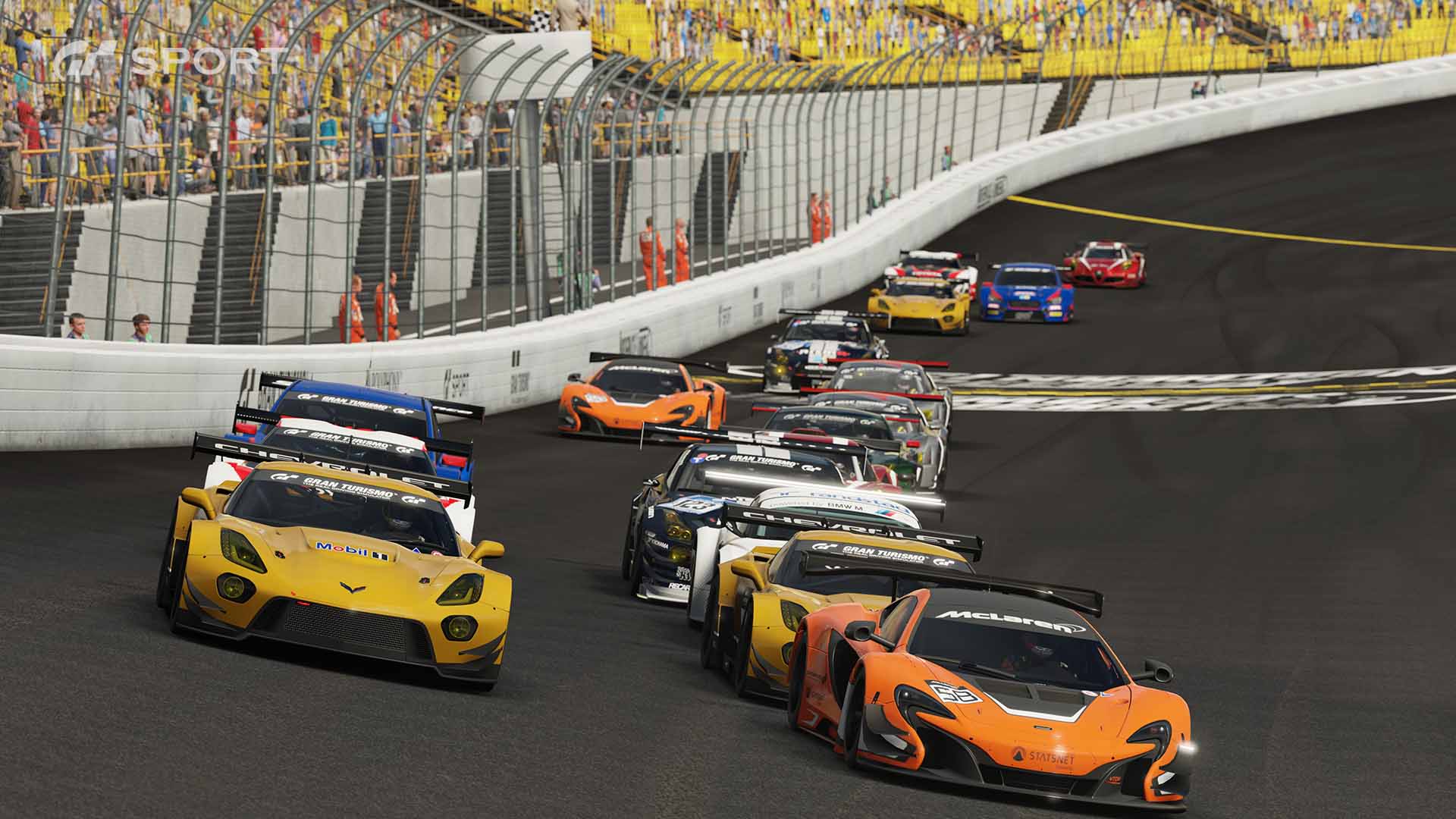 Gran Turismo Sport racing grid on oval track