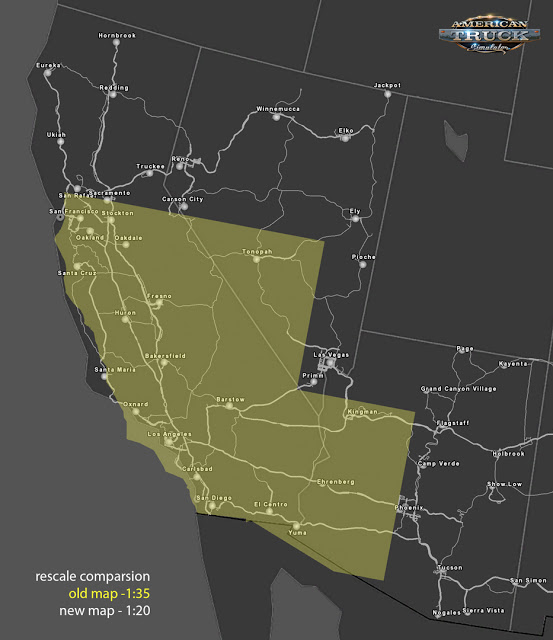 American Truck Simulator map rescale 