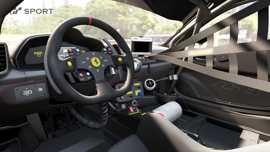 GT sport cockpit interior Ferrari 458 Italia render