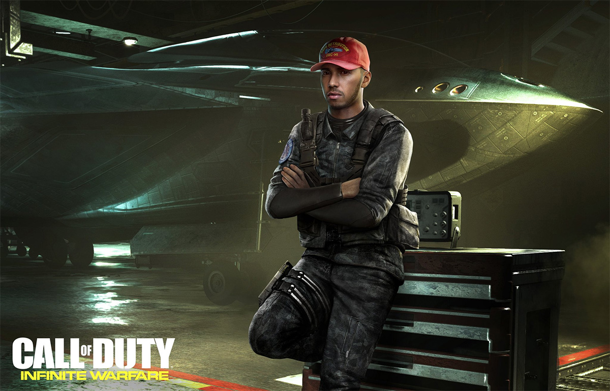 Lewis Hamilton appearing in Call of Duty Infinite Warfare