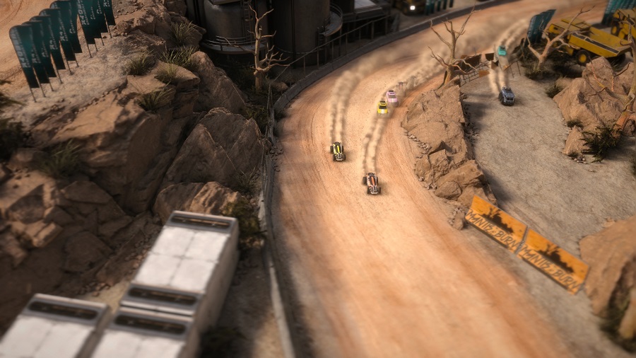 Mantis burn racing desert track environment skidding sliding