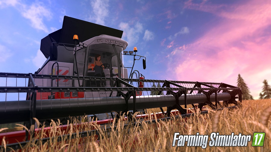 farming simulator 17 female farmer wheat harvester