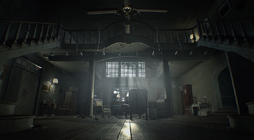 resident evil VII baker family mansion main hall