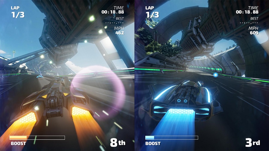 fast rmx split screen nintendo switch futuristic racing game