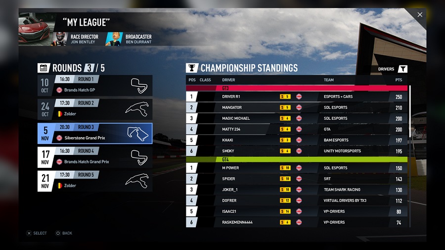 project cars 2 online championship standings screen